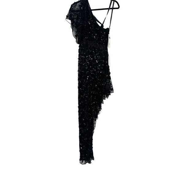 Mac Duggal Women's Black One Shoulder Embellished Gown Size 4 NWT - Picture 9 of 12